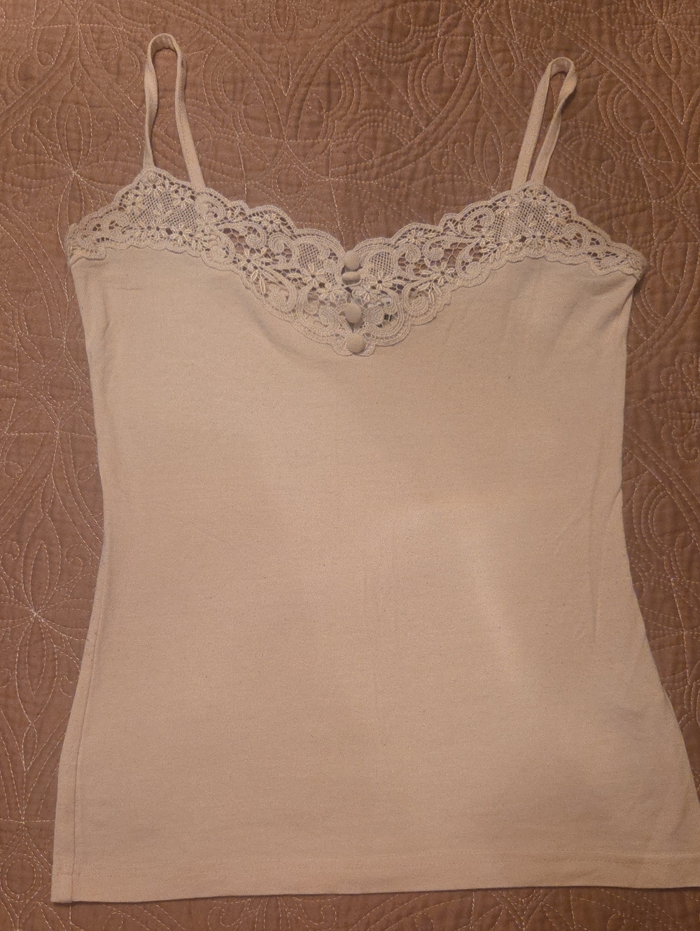 H&M Lace Trim Camisole Tank Top - Beige